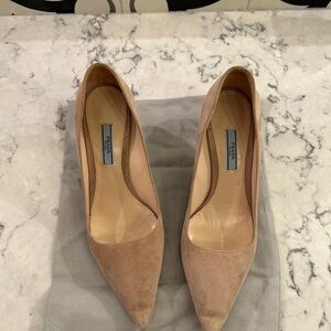 Prada Women's Tan Suede Pumps